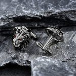 Vintage Lion Head Cufflinks Set for Men