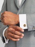 Personalized Photo Cufflinks for Men - Gold