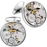 Men's Cufflinks with Watch Movement Design