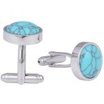 Natural Turquoise Stone Cufflinks for Men