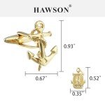 HAWSON Silver/Gold Cufflinks and Shirt Studs Set