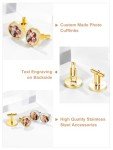 Personalized Photo Cufflinks for Men - Gold