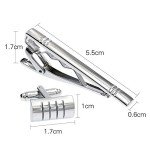 Classic Men's Cufflinks and Tie Clip Set