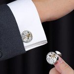 Men's Cufflinks with Watch Movement Design