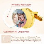 Personalized Photo Cufflinks for Men - Gold