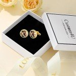 Personalized Photo Cufflinks for Men - Gold