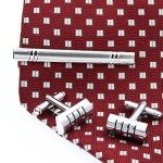 Classic Men's Cufflinks and Tie Clip Set