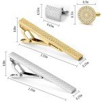 Men's Gold Cufflink and Tie Clip Set