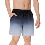 Men's Compression-Lined Swim Shorts - Black & Grey