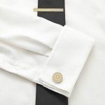 Men's Gold Cufflink and Tie Clip Set