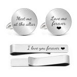 Personalized Cufflinks & Tie Clip Set for Men