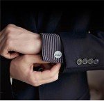 Personalized Silver Cufflinks & Tie Clip Set