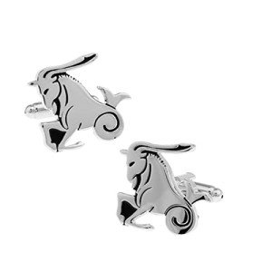 Unique Silver Capricorn Cufflinks for Men
