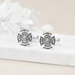 Sterling Silver Firefighter Cufflinks for Men