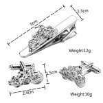 Men's Stainless Steel Initial Cufflinks and Tie Clip Set