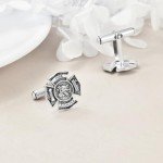 Sterling Silver Firefighter Cufflinks for Men