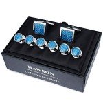 Men's Carbon Fiber Cufflinks and Tuxedo Studs Set
