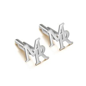 Personalized Silver Initials Cufflinks for Men
