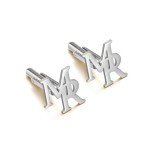 Personalized Silver Initials Cufflinks for Men