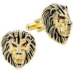 Vintage Lion Head Cufflinks for Men in Gift Box