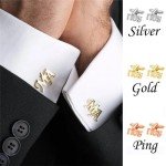 Personalized Silver Initials Cufflinks for Men