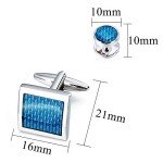 Men's Carbon Fiber Cufflinks and Tuxedo Studs Set