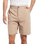 Men's 9" Inseam Flat Front Golf Shorts - Khaki