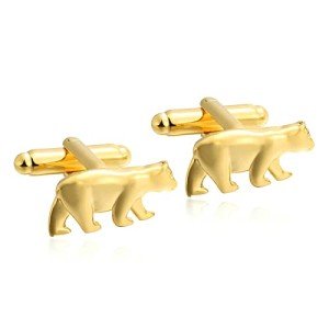 Men's Gold Bear Cufflinks - Stylish Tuxedo Accessory