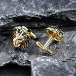 Vintage Lion Head Cufflinks for Men in Gift Box