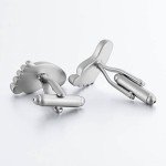 Silver Tuxedo Cufflinks Set for Men