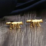 Men's Gold Bear Cufflinks - Stylish Tuxedo Accessory