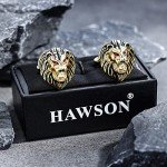 Vintage Lion Head Cufflinks for Men in Gift Box