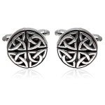 Celtic Trinity Sterling Silver Cufflinks for Men