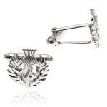 Scottish Thistle Sterling Silver Cufflinks for Men