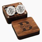 Custom Engraved Cufflinks & Tie Clip Set
