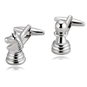 Silver Chess Cufflinks for Men - Stylish Accessory