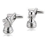 Silver Chess Cufflinks for Men - Stylish Accessory