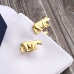 Men's Gold Bear Cufflinks - Stylish Tuxedo Accessory