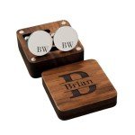 Custom Engraved Cufflinks & Tie Clip Set