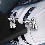 Silver Chess Cufflinks for Men - Stylish Accessory