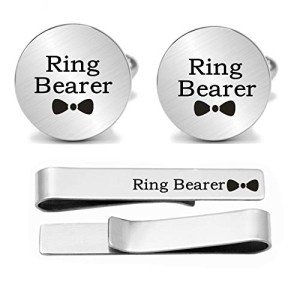 Personalized Men's Cufflinks & Tie Clip Set
