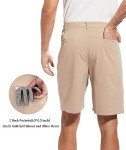 Men's 9" Inseam Flat Front Golf Shorts - Khaki