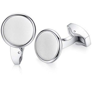 Round Stainless Steel Honey Bear Cufflinks for Men