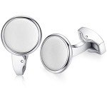 Round Stainless Steel Honey Bear Cufflinks for Men