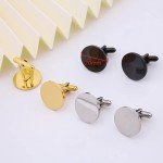 Men's Stainless Steel Clip Cufflinks - Gold & Silver
