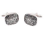 Classic Rhodium Plated Men's Celtic Cufflinks - 2pcs