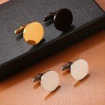 Men's Stainless Steel Clip Cufflinks - Gold & Silver