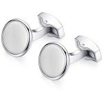 Round Stainless Steel Honey Bear Cufflinks for Men