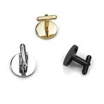 Men's Stainless Steel Clip Cufflinks - Gold & Silver