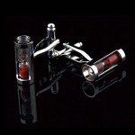 Red Silver Men's Hourglass Cufflinks Gift Set